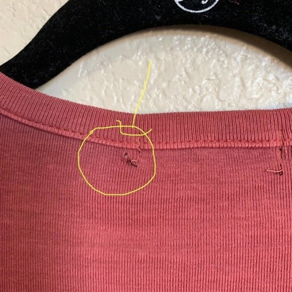 FOREVER21 Brick red top long sleeve Contrast-Seam crop top size S - Picture 7 of 9